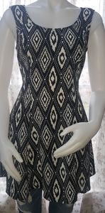 Forever 21 Lace Up Black & White Dress Open Back U